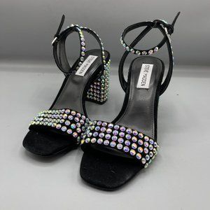NEW Steve Madden Black Chunky Rhinestone High Heels